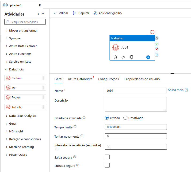 New Databricks Job activity in ADF