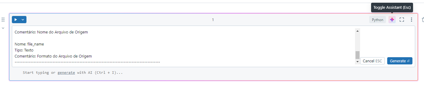Loading information into the prompt