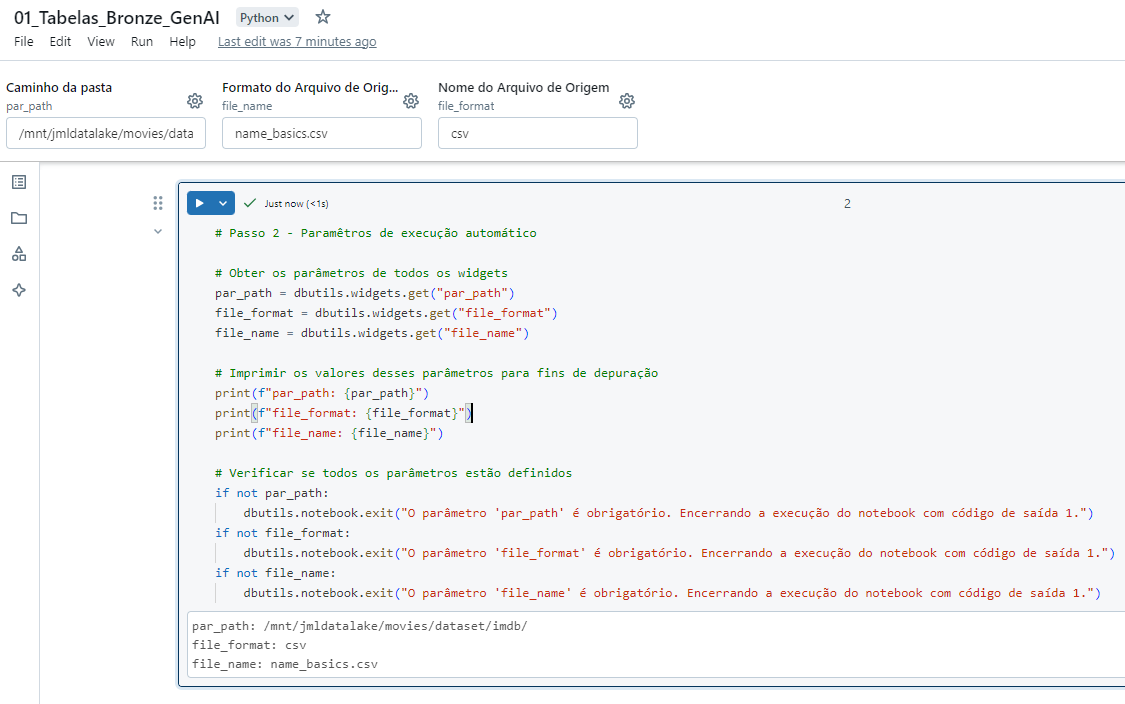 Step 2 code executed